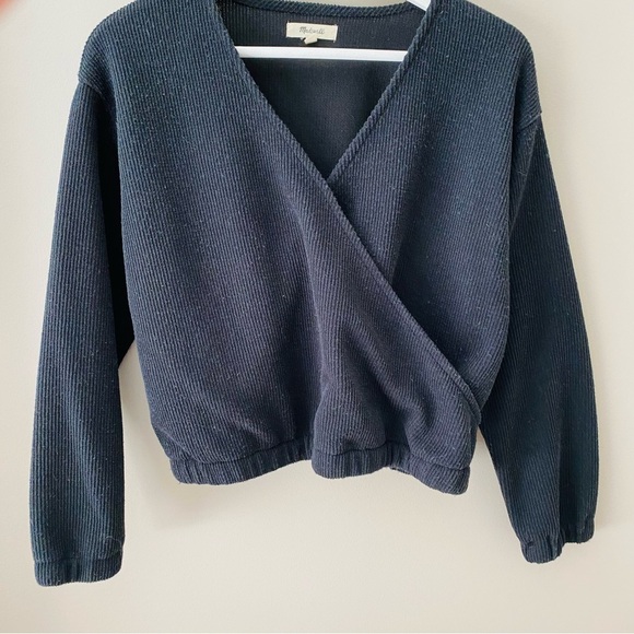 Madewell V-Neck Long Sleeve Sweater Black Sz Small - Picture 3 of 9